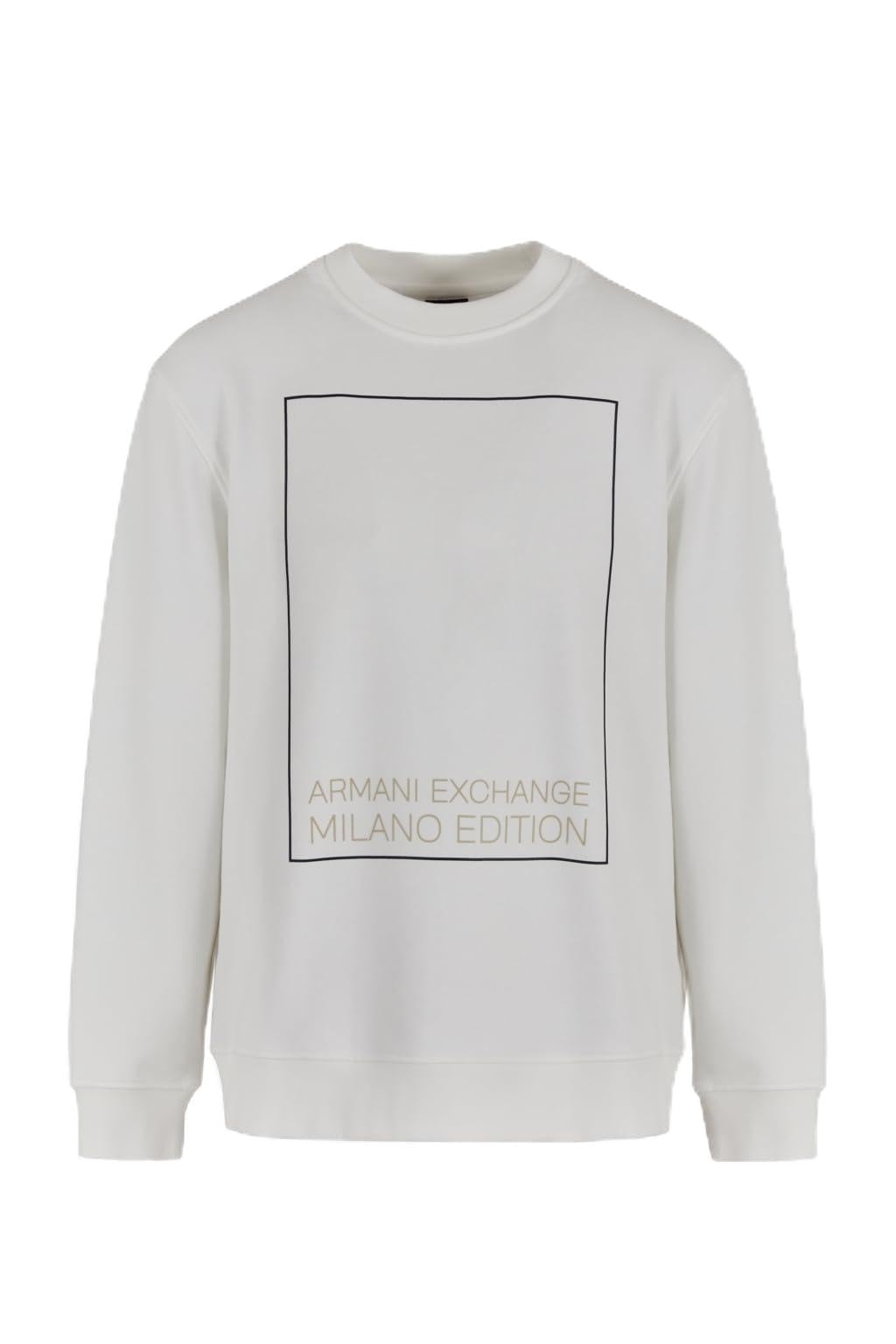 Armani Exchange Hombre Blanco Para 3Dzmhhzjggz1116 Sudadera De Cuello Redondo (Xxl), Casual, Algodón, Outlet 2024. Xxl