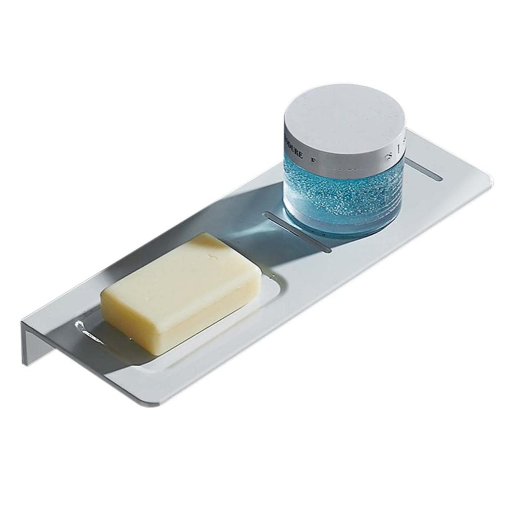 Estante de baño blanco inoxidable solución sin taladrar para paredes de ducha y aseo