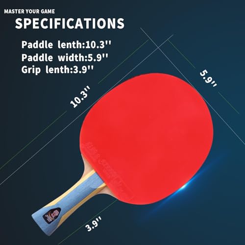 Raquete de tênis de mesa DHS Ping Pong, raquete profissional com estojo de transporte para torneios