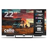Cello CTRAV-22TZ 22' Smart 12V Traveller-TV mit Tizen OS von Samsung, Satellitenempfang, Gaming Hub, Pitch Perfect Lautsprecher, Bluetooth, ideal für Wohnmobile und Boote, Triple-Tuner