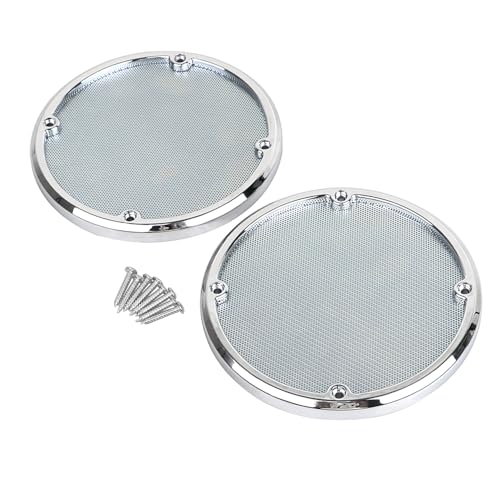 Image of Chrome Rear Speaker Mesh Cover for Harley Electra Glide FLHTCU /FLHTK Tri Glide Ultra FLHTCUTG Road Glide FLTRU 2014-2023