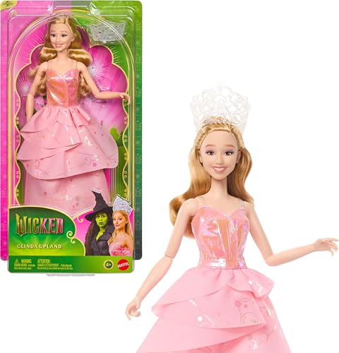 Mattel Universal Pictures Wicked Poupée Glinda Upland, Tenue Amovible et 7 Points d’Articulation, inspirée du Film, JMG24