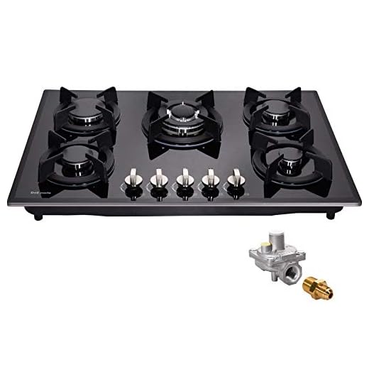 30" Gas Cooktop Dual Fuel 5 Sealed Burners Gas Stovetop Tempered Glass Drop-In Gas Stove DM517-SA01 Gas Hob
