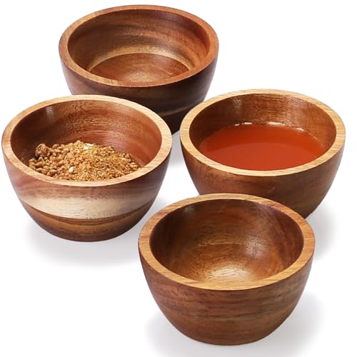 Recopilación de Cuencos de aperitivo disponible en línea para comprar. 45 MeowAroma - Juego de cuencos de madera de acacia, pequeños cuencos para salsas, salsas, condimentos, mini cuencos para servir para aperitivos, aperitivos, guarniciones, tablillas...