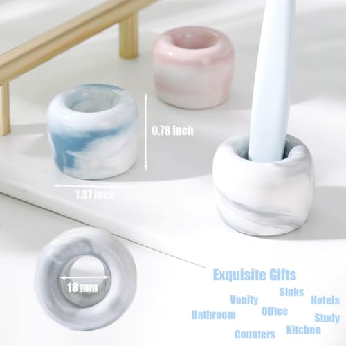 Support brosse à dents céramique décoratif marbre minimaliste x3 - 7