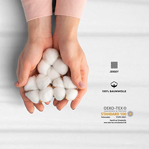 Jacobson Jersey Spannbettlaken Spannbetttuch Baumwolle Bettlaken (Topper 180-200x200 cm, Anthrazit) – Bild 6