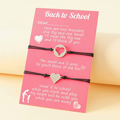FUTIMELY Heart Bracelet Gifts Mommy and Me Matching Heart Wish Bracelet Set for Mother Bracelets2