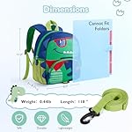 mommore Toddler Backpack for Boys 2-4, 3D Cartoon Cute Kids Dinosaur Backpack Water-Resistant Compact for Travel Preschool with Toddler Leash, Chest Buckle - Image 2
