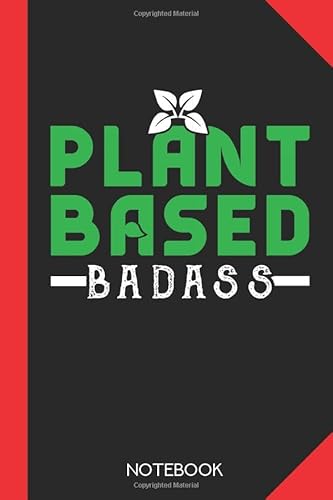 Plant based badass: Vegan Notebook Journal - 120 graph paper checked pages - 6x9 inch format - without margins