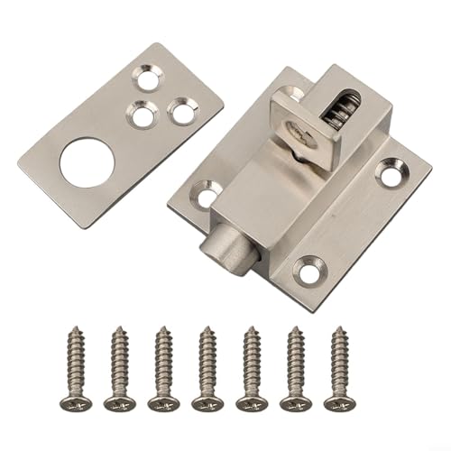 Cerrojo de cierre automático de acero inoxidable para puertas, balcón y marco — Cerradura de perno de resorte, resistente a la corrosión, herramienta para instalación, pestillo de puerta compacto