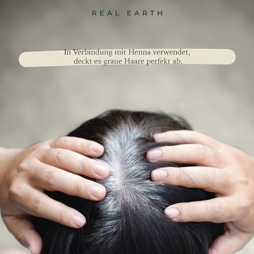 Real Earth Henna Haarfarbe 250g BIO 100% Natürliches. Henna Pulver Für Haare - Tönung Rot, Kupfer, Kupferrot, Goldbraun, Mittelblond, Schwarz, Dunkelbraun Color Prep Haut - Made in India