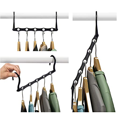 GILLRAJ MILAN Closet Space Saving Hanger Organizer Heavy-Duty Plastic Pack of 10 Clothing