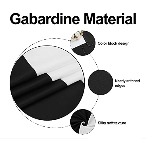 Color Block Curtains 52 x 63 Inch 2 Panels Window Treatment Grommet Curtains Panel Color Block Drapes for Bedroom Living Room Nursery Room Study White/Black
