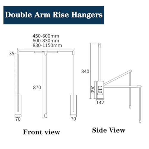 Barre de penderie réglable en aluminium pour dressing - 3