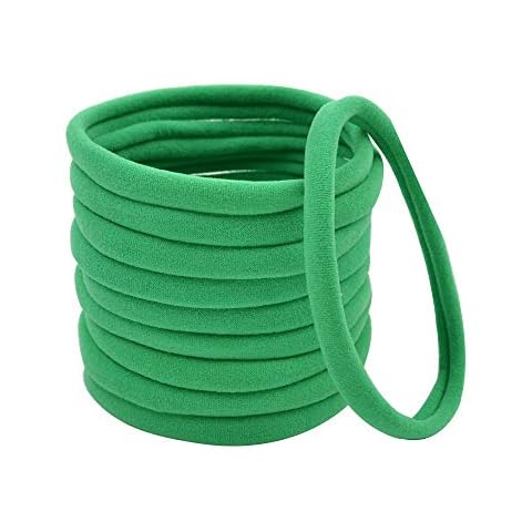 DCUTERQ 50Pcs Baby Girls Soft Stretchy DIY Solid Color Nylon Headbands Hair Bands Hair Accessories green Cover