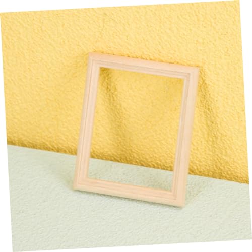 Sosoport 2st Mini-fotorahmen Puppenhaus Bilderrahmen Getrocknete Blumenrahmen Hängender Mini-fotohalter Puppen-bilderrahmen Puppenhaus-bilderrahmen Puppenmöbel Holz Schüttgut Kleiner Rahmen – Bild 4