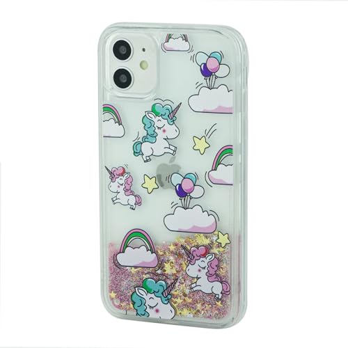 IMEIKONST Custodia Per IPhone XR Con Glitter Liquidi E Cavalletto Ad Anello - Cover Trasparente Con Sabbie Mobili E Brillantini - Morbida TPU, Protezione Antiurto - Rosa YBZ - 3