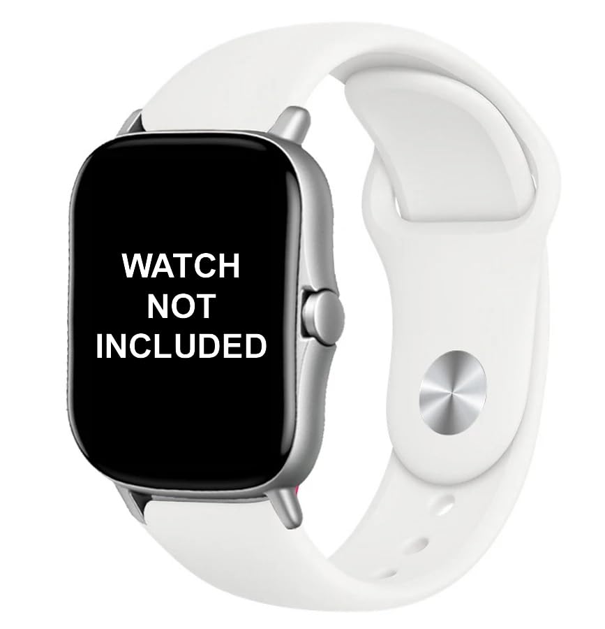 DHIMAHI 20mm Replacement Watch Strap Band For Pebble Aspire,Defy Space/Styr Kore,Dizo Watch2,Titan Smart Pro,Fast Track Reflex Vybe/Play Smart watch,Soft Silicone Belt Straps For Men Women (White) (B0D2CZ5N3T) Amazon Price History, Amazon Price Tracker
