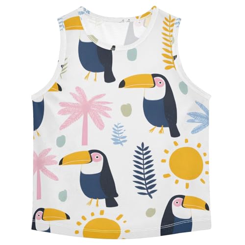 Boys' Tank Top Shirt Toucans Pattern Coconut Trees Sleeveless T-Shirts