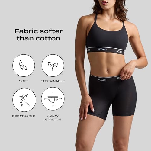 Image of Woxer Boxer Shorts for Women - 5 inch Baller Boy Shorts Underwear, Soft Modal, Chafe Free - Breathable & Moisture-Wicking