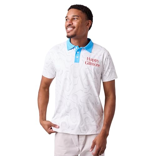 Bioworld Happy Gilmore Logo Adult White Short Sleeve Golf Polo XXL