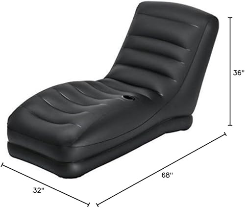 Miniatura 3 de Intex Inflatable Mega Lounge contorneado con integrado Copa titular Negro  68585ep
