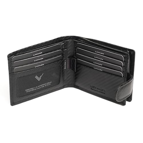 Lavalen Carteras para Hombre Piel - Monedero con Estilo - Cartera Hombre Hecha a Mano Cuero Auténtico - Billeteras con RFID - La Cartera Cómoda - Wallets for Men - Regalos Originales.
