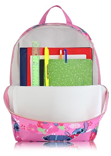 Image of Fast Forward Stitch Backpack, Unisex 16-Inch Daypack, PU Leather, Stitch Design, Cute & Spacious, Adjustable Straps