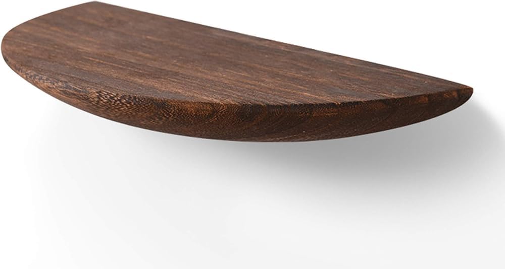 Mensole sospese semicircolari in legno massello, montaggio a parete, decorazione da parete realizzata a mano, mensole decorative rustiche in legno naturale, mensola da parete per cucina, bagno