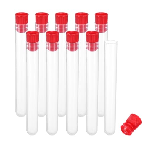 Image of PATIKIL 4 inch Length Plastic Sewing Needle Storage Holder, 10 Pcs Portable Matte Embroidery Needle Pin Toothpick Storage Tubes Case for Craft Knitting, Red