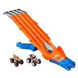 ホットウィール(Hot Wheels) モンスタートラック ぶっちぎれ！サバイバルレース！ ミニカー2台付 乗り物おもちゃ プレイセット 4歳から オレンジ JFR07