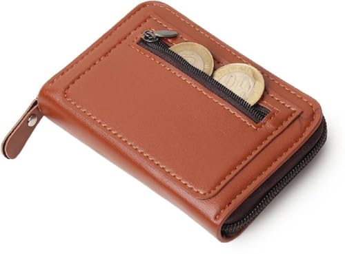 Image of Slim Skinny Fit Card Wallet for Men and Women (74 Small Chain Card brownnH)