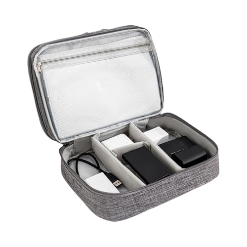 Bolsa Organizador de cable, Organizador de electrónica Caja de viaje | Bolsa de viaje con 3 compartimentos - Bolsa cosmética de maquillaje multifuncional multifuncional con cremallera para el cuidado