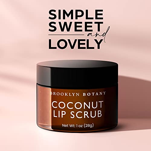 Brooklyn Botany Lip Scrub Exfoliator 1 Oz – Lip Moisturizer For Dry Lips And Chapped Lips – Gentle Lip Exfoliator For Smooth And Brighter Lips – Coconut Flavor #TOP6