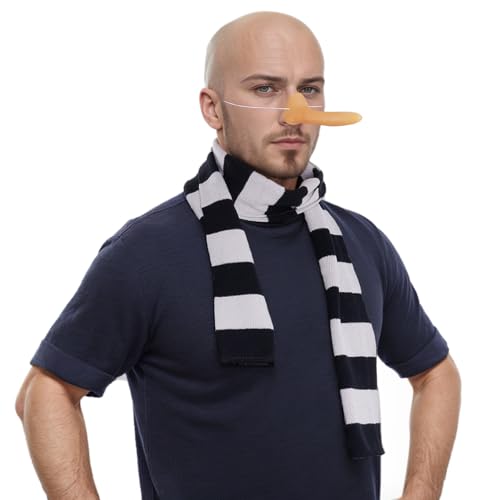 Dxhycc Black And Gray Striped Scarf Soft Knit Scarf Winter Men'S Scarf Cosplay Costumes Accessories For Halloween Party thumb #6
