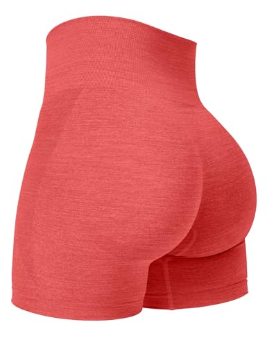 Image of YEOREO Women Seamless High Waist Shorts Smile Contour Biker Shorts Gym Yoga Workout