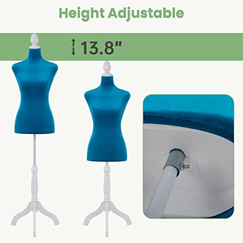 Dress Form Mannequin Manikin Body Female Adjustable Dress Forms For Sewing Mannequin Stand, Woman Body Mannequin For Clothes Clothing, Blue #TOP2
