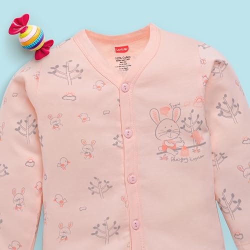 Image of LuvLap Baby Boys & Girls Full Sleeve100% Cotton Jhabla & Pyjama Sets Pack of 2