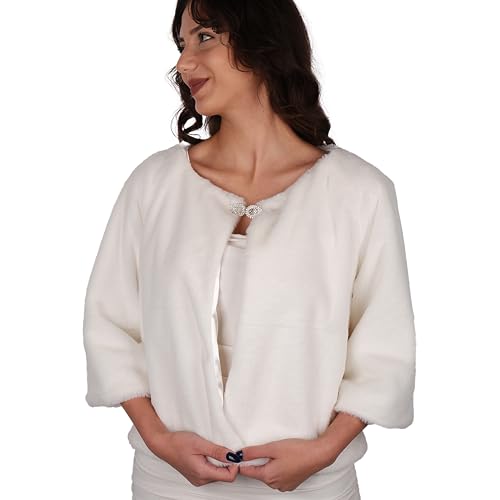 LIMELIA Bride Wedding Faux Fur|Shawl Wrap Stole for Bride, Bridesmaid-Feather Scarf Fur for Evenings, Bridal Wedding Party