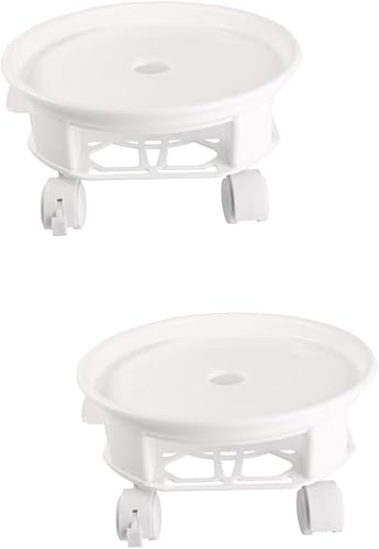 Yardwe 2 piezas en plantas estante cajón maceta Er redondo ruedas Ing Movers Tey Saucer jardín Ers base y soporte flor cajones cubierta alfombra