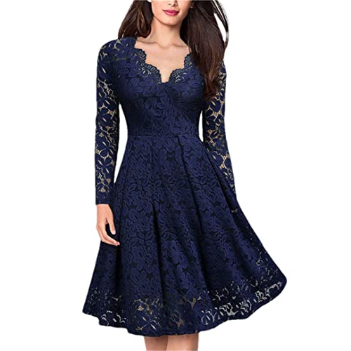 Robe mini sexy en dentelle col V pour sublimer les courbes en XL