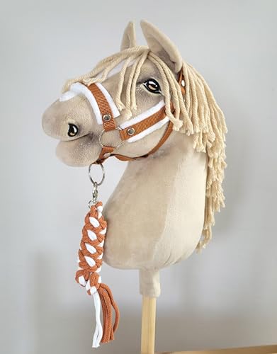 Licol A3 pour Hobby Horse avec fourrure blanche idéal pour les compétitions