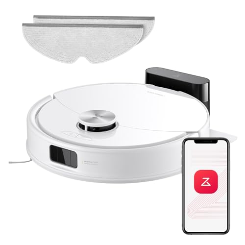 roborock Q10 S5 Set Robot Aspirapolvere, 10.000Pa, Panno Sollevabile, Pulizia VibraRise 2.0(3000 volte/min), Anti-groviglio, Evitamento degli Ostacoli, Strategie Tappeti, Controllo APP, Bianco