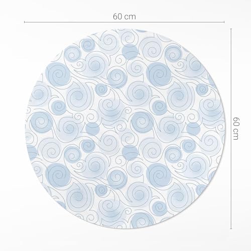 Tapis de chambre moderne ø60 cm en PVC à entretien facile rond