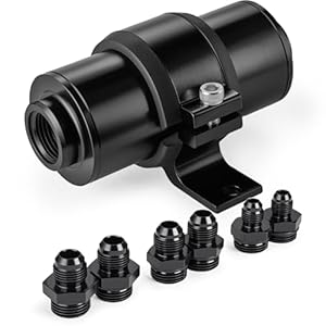 EVIL ENERGY Inline Fuel Filter 10 Micron with 6AN 8AN 10AN Adapter – Bracket Clamp 50MM Universal