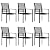 AGANS Stylish 7 Piece Patio Dining Set for Outdoor Dining, Durable Glass Top Table with 6 Comfortable Chairs, Black