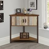 Giofanzo Corner Storage Cabinet, Free-Standing Floor Corner Cabinet with Solid Wood and Metal Frame,