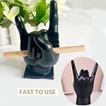 WADY Drum Stick Display Stand Creative Gifts Drummer, 'Rock Hand' Drumstick Holder, Organizer Set, Resin Case Rack, White