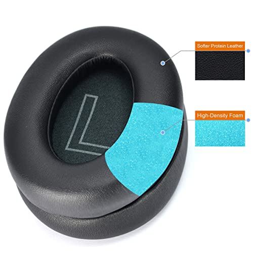 defean Q20 - Almohadillas para orejas con hebilla de plástico (espuma de repuesto), color negroQ