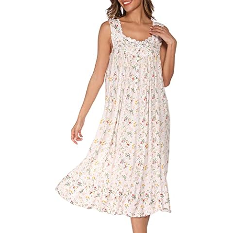 AVIIER Cotton Sleeveless Nightgown Cover